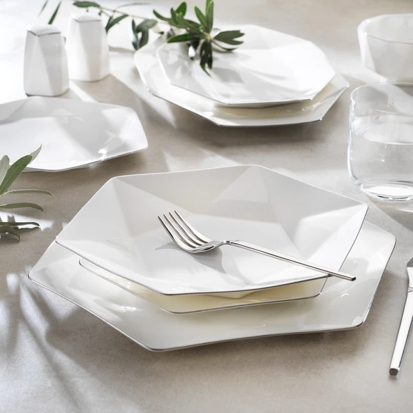 Schafer Superfine Bone Star Yemek Takımı 56 Parça-Platin - 2