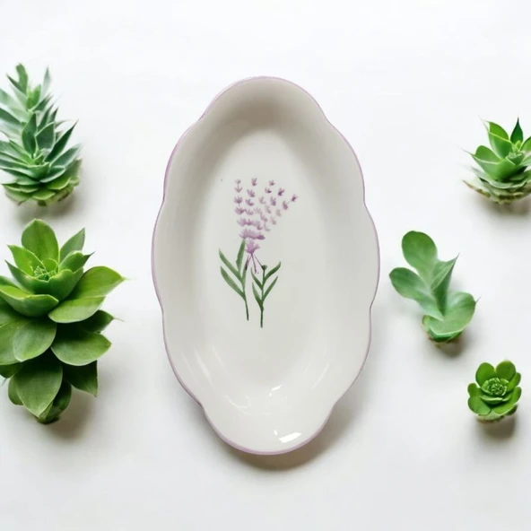 2li El yapımı desenli servis tabağı sunum tabağı - 5