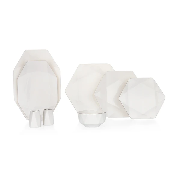 Schafer Superfine Bone Star Yemek Takımı 56 Parça-Platin - 4