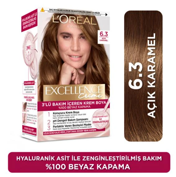 L'Oréal Paris Excellence Creme Saç Boyası 6.30 Açık Karamel