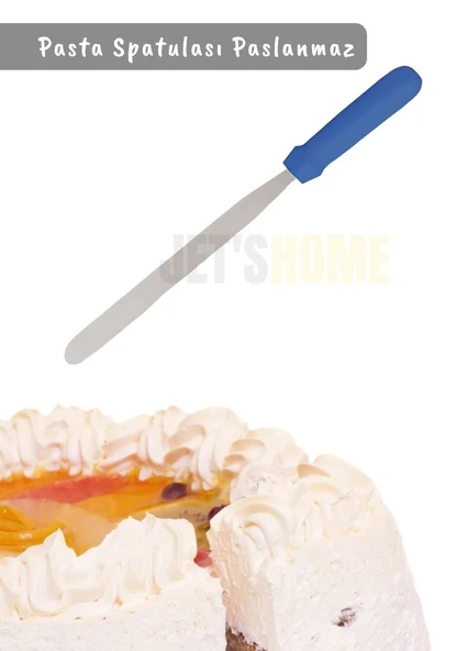 Düz Pasta Spatulası Paslanmaz Krema Spatula Çelik Orta Boy 38 cm