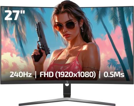 GamePower 27" Vivid V60 Curved RGB 0.5MS 240Hz VA FHD 1500R HDR Adaptive Sync Siyah Gaming Monitör