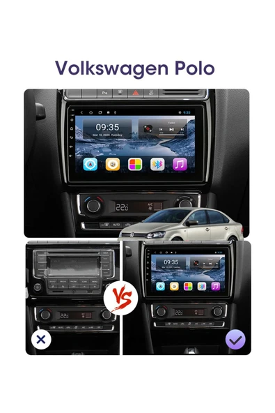 EXVOL VOLKSWAGEN POLO 7 ANDROİD 12 MULTİMEDYA CARPLAY 4GB/64GB 9 İNC HD IPS EKRAN PARK KAMERASI HEDİYELİ - Resim 7