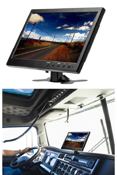 EXVOL 10 Inc Monitör Hdmı Usb Vga Av Destekli Araç Içi Çok Kullanımlı - 5