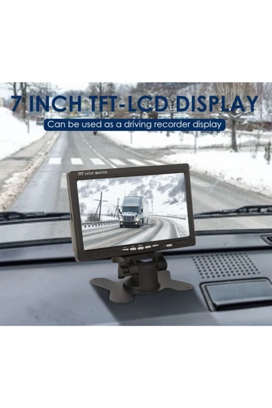 EXVOL 7 Inc Hd Araç Içi Monitör Park Kamerası Hediyeli Mesafe Çizgili 2 Kanal Girişli - 3