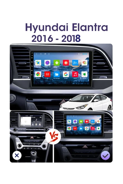 EXVOL Hyundai Elantra 2016-2018 Android Multimedya Carplay 10 Inc Hd Ips Ekran 4gb/64gb Kamera Hediyeli - Resim 2
