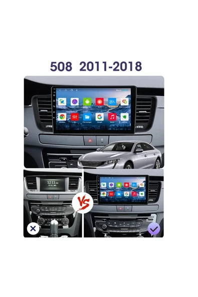 EXVOL PEUGEOT 508 2011-2018 ANDROİD MULTİMEDYA CARPLAY 9 İNC HD IPS EKRAN 4GB RAM /64GB KAMERA HEDİYELİ - Resim 4