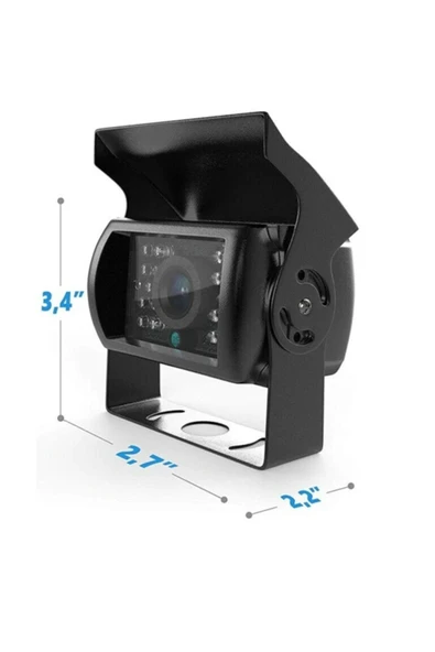 EXVOL Audiomax Otobüs Tır Kamyon'lara Uygun 18ır Ledli Geri Görüş Kamera 12metre Kablo Metal Kasa - 3