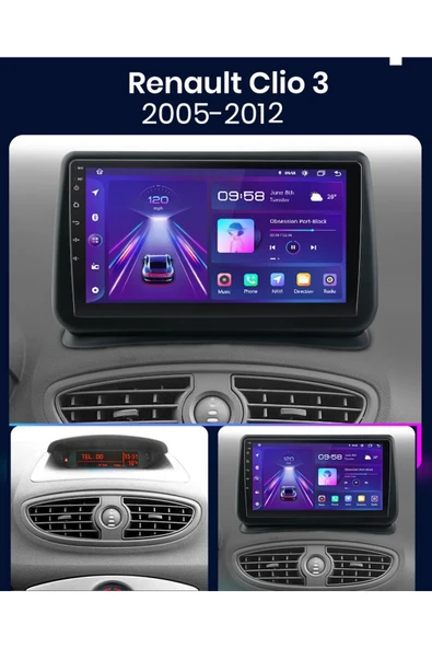 EXVOL RENAULT CLİO 3 ANDROİD MULTİMEDYA CARPLAYLİ 9 İNC HD IPS EKRAN 4GB/64GB KAMERA HEDİYELİ - 3