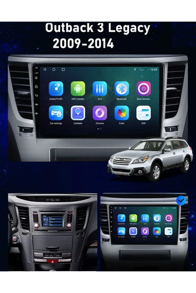 EXVOL SUBARU OUTBACK 3 LEGACY ANDROİD MULTİMEDYA CARPLAYLİ 9 İNC HD IPS EKRAN 4GB/64GB KAMERA HEDİYELİ - Resim 2