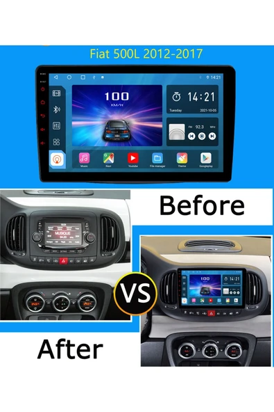 EXVOL FİAT 500L ANDROİD MULTİMEDYA CARPLAYLİ 10 İNC HD IPS EKRAN 4GB/64GB KAMERA HEDİYELİ - Resim 2