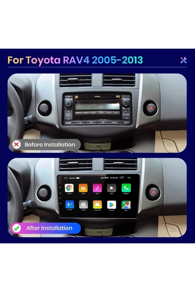 EXVOL Toyota Rav 4 Android Multimedya Carplay 9 Inc Hd Ips Ekran 2gb Ram /32gb Kamera Hediyeli - Resim 3