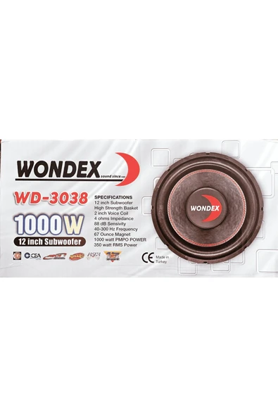 EXVOL WONDEX 1000W 350RMS 30CM BASS SUBWOOFER PROFESYONEL HOPARLÖR (TÜRKİYE ÜRETİM) - 5