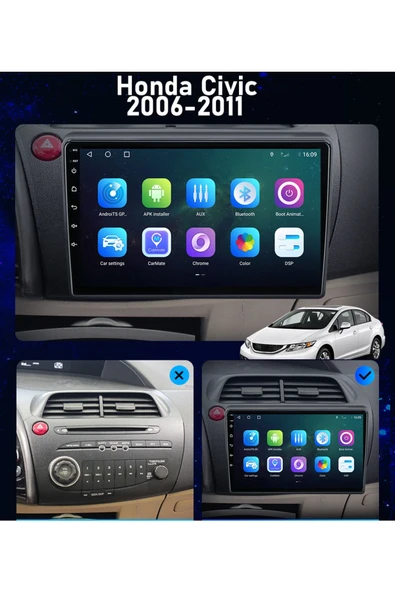 EXVOL HONDA CİVİC SPORT 2006-2011 ANDROİD MULTİMEDYA CARPLAYLİ 9 İNC HD IPS EKRAN 4GB/64GB KAMERA HEDİYELİ - 3