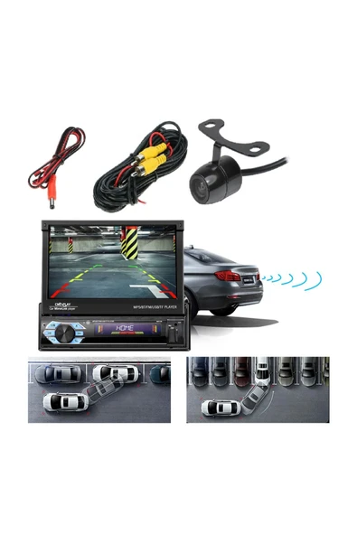 EXVOL İNDASH 7 İNC DOUBLE TEYP DOKUMATİK BLUETOOTH USB-SD-AUX 1080P HD + KAMERA HEDİYELİ - Resim 5