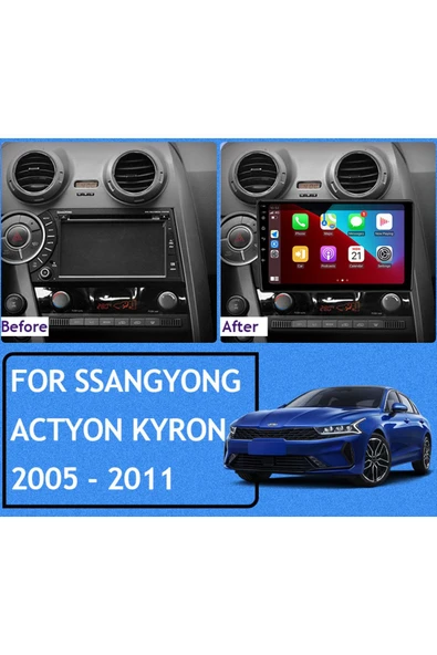 EXVOL Ssangyong Kyron-actyon Android Multimedya Carplay 9 Inc Hd Ips Ekran 2/32gb Kamera Hediyeli - Resim 6