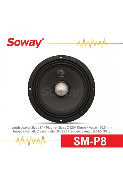 EXVOL SOWAY SM-P8 20CM MİDRANGE KURŞUN GÖBEK 400W 180RMS HOPARLÖR (2ADET) - 4