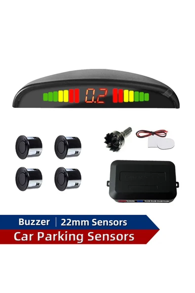 EXVOL kıngwınn ARAÇ PARK SENSÖRÜ DİJİTAL EKRAN+ SES İKAZLI 22 MM 4 GÖZ SU GEÇİRMEZ