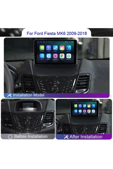 EXVOL Ford Fiesta 2009-2018 Android Multimedya Carplay 9 Inc Hd Ips Ekran 2/32gb Kamera Hediyeli - Resim 3