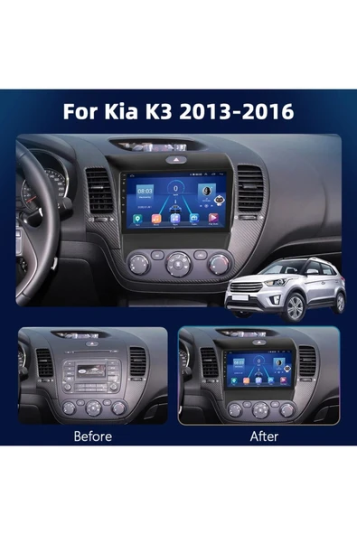 EXVOL Kia Cerato 2012-2017 Android Multimedya Carplay 9 Inc Hd Ips Ekran 2gb Ram /32gb Kamera Hediyeli - Resim 6