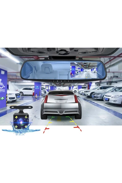 EXVOL Araç Içi Park Kameralı Kayıt Kamerası 1080p Hddikiz Aynalı 4.3 Inc Ekran - Resim 6