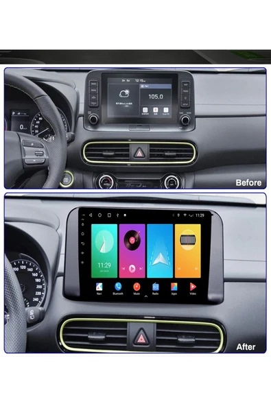 EXVOL HYUNDAİ KONA ANDROİD MULTİMEDYA CARPLAYLİ 10 İNC HD IPS EKRAN 4GB/64GB KAMERA HEDİYELİ - Resim 3