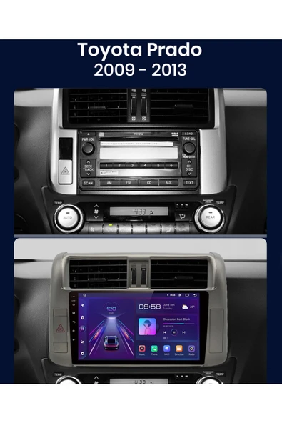 EXVOL TOYOTA PRADO 2009-2013 ANDROİD MULTİMEDYA CARPLAYLİ 9 İNC HD IPS EKRAN 4GB/64GB KAMERA HEDİYELİ - Resim 2
