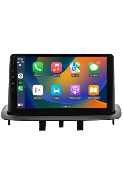 EXVOL Renault Megane 3 Android Multimedya Carplay 9 Inc Hd Ips Ekran 4gb/64gb Kamera Hediyeli ürün görseli