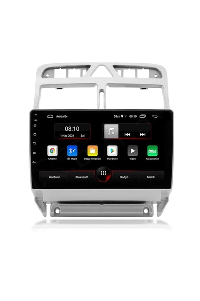 EXVOL Peugeot 307 Multimedya Carplay 9 Inc Hd Ips Ekran 2gb/32gb Android 12 Sürüm Park Kamerası Hediyeli - Resim 3
