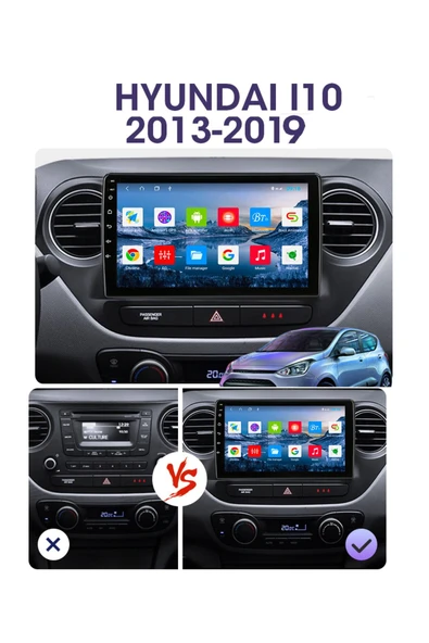 EXVOL HYUNDAİ İ10 2013-2019 ANDROİD MULTİMEDYA CARPLAYLİ 9 İNC HD IPS EKRAN 2GB/32GB KAMERA HEDİYELİ - Resim 2