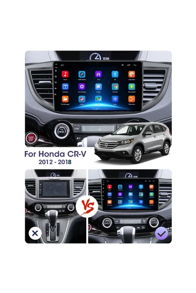 EXVOL Honda Crv 2012-2018 Android Multimedya Carplayli 9 Inc Hd Ips Ekran 4gb/64gb Kamera Hediyeli - 4