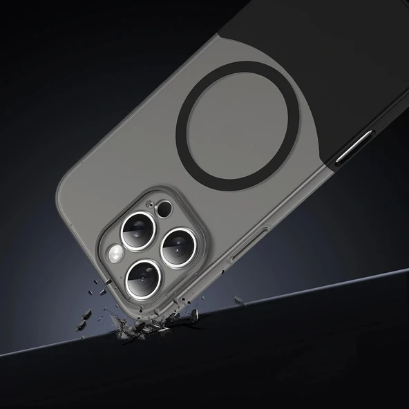 Apple iPhone 16 Pro Max Kılıf M-Safe Şarj Özellikli Mıknatıslı Redclick Duble Kapak - Resim 2