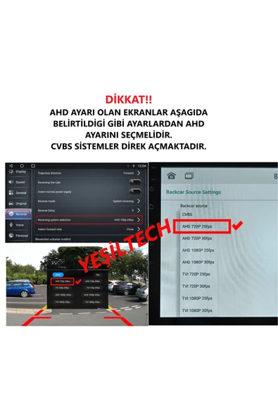 EXVOL GERİ GÖRÜŞ PARK KAMERASI 1080P AHD 170 DERECE AHD-CVBS PARK ÇİZGİ AYARLI SU GEÇİRMEZ - 8