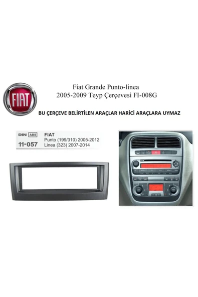 EXVOL Fiat Linea Punto Çerçeveli Araba Oto Teyp 4.1 Inch Ekranlı Bluetoth-mp5-mp3 - Resim 4