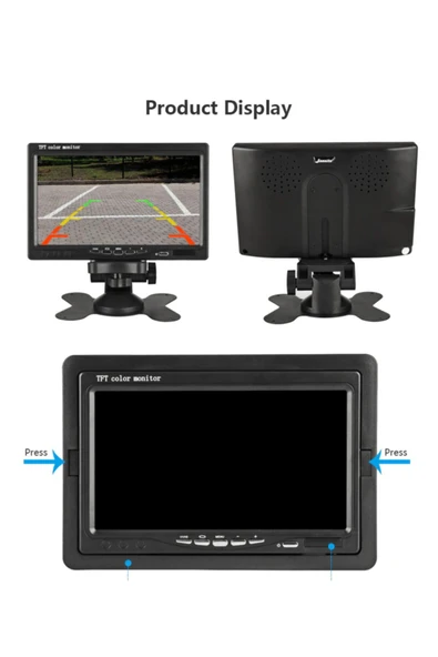 EXVOL 7 Inc Hd Araç Içi Monitör Park Kamerası Hediyeli Mesafe Çizgili 2 Kanal Girişli - 6