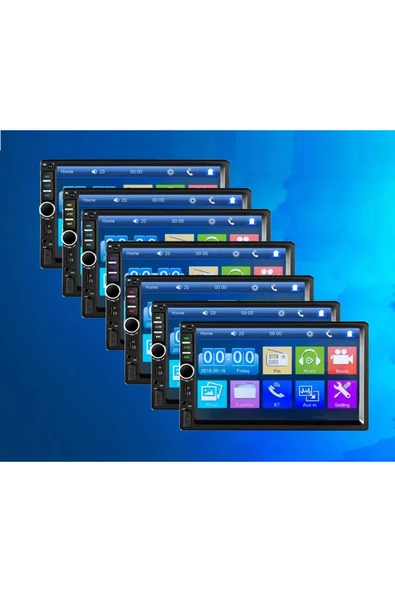 EXVOL Kıngwınn Kw-4000 Oto Double Teyp 7 Inc+park Kamerası 4*55w Mp5 Bluetooth Usb Sd Aux 2 Yıl Garantili - 7