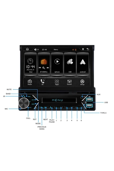 EXVOL ANDROİD 7 İNC İNDASH TEYP MULTİMEDYA 2GB/32GB TYPE-C USB 7 İNC HD IPS KAMERA HEDİYELİ - 3