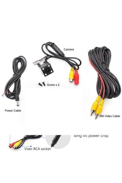 EXVOL Mx-33 Geri Görüş Kamerası Ledli Gece Görüş Park Çizgili Audiomax - Resim 3