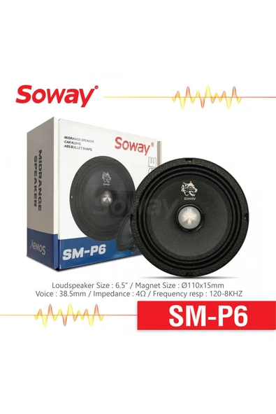 EXVOL SOWAY SM-P6 16 CM KURŞUN GÖBEK MİDRANGE 300W 100RMS OTO HOPARLÖR (2 ADET)