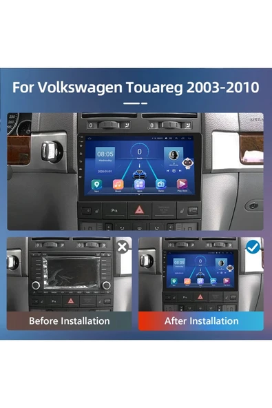 EXVOL Volkswagen Touareg Multimedya Carplay 9 Inc Hd Ips Ekran 2gb/32gb Android 12 Sürüm Kamera Hediyeli - Resim 3