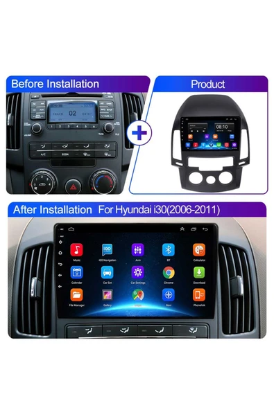 EXVOL Hyundai I30 2006-2011 Android Multimedya Carplay 9 Inc Hd Ips Ekran 2/32gb Kamera Hediyeli - Resim 3