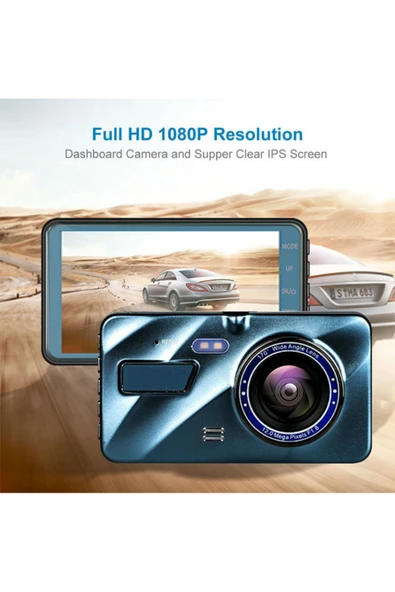 EXVOL ARAÇ İÇİ YOL KAYIT KAMERASI 4 İNC 1296P FULL HD 1.8 LENS YOL+GERİ GÖRÜŞ KAMERALI - 5