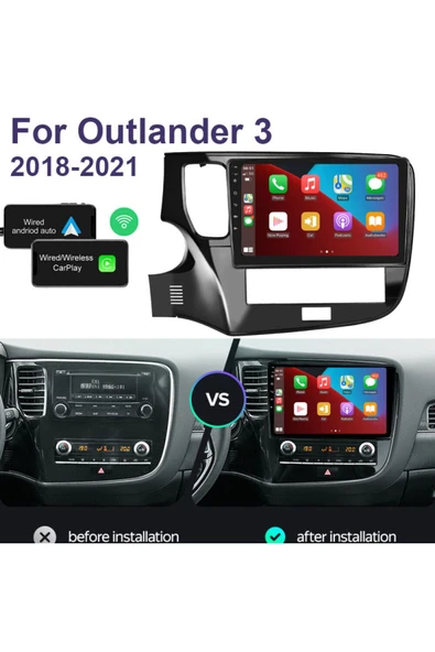 EXVOL MİTSUBİSHİ OUTLANDER ANDROİD MULTİMEDYA 2GB/32GB  CARPLAY 10 İNC HD IPS EKRAN KAMERA - Resim 2