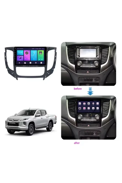 EXVOL MİTSUBİSHİ L200 ANDROİD 14 MULTİMEDYA 2GB RAM/32GB CARPLAY DİJİTAL KLİMA 9 İNC HD IPS +PARK KAMERASI - Resim 2