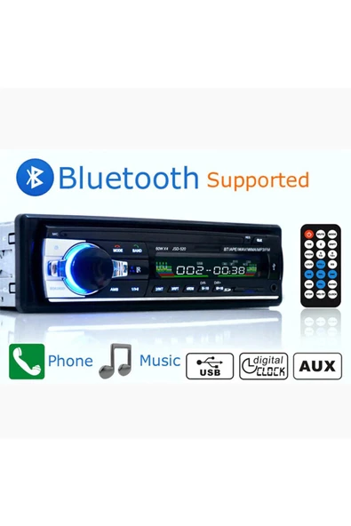 EXVOL Kingwin Araba Oto Teyp Bluetooth Usb 2 Amfi Çıkışlı Ek Sogutmalı Aux Sd 2 Yıl Garantili