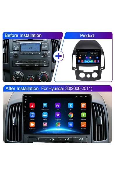 EXVOL Hyundai I30 2006-2011 Android Multimedya Carplay 9 Inc Hd Ips Ekran 4gb/64gb Kamera Hediyeli - Resim 3