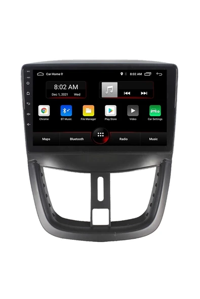 EXVOL Peugeot 207 Android Multimedya Carplay 9 Inc Hd Ips Ekran 4gb/64gb Kamera Hediyeli - Resim 2