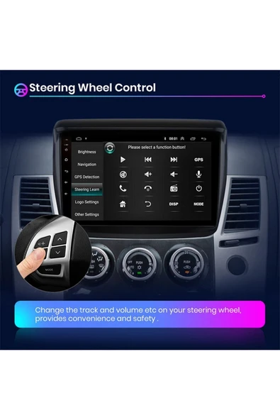 EXVOL Mitsubishi L200 2008-2016 Android Multimedya Carplay 9 Inc Hd Ips Ekran 4gb/64gb Kamera Hediyeli - Resim 5