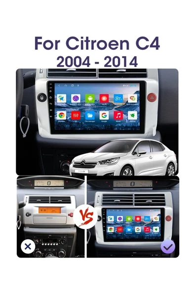 EXVOL CİTROEN C4 ANDROİD MULTİMEDYA CARPLAY 9 İNC HD IPS EKRAN 4GB RAM /64GB KAMERA HEDİYELİ - Resim 5