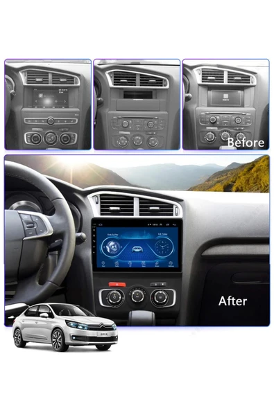 EXVOL Citroen C4 Android Multimedya 10 Inc Hd Ips Ekran 2gb Ram /32gb Kamera Hediyeli Carplayli - Resim 4